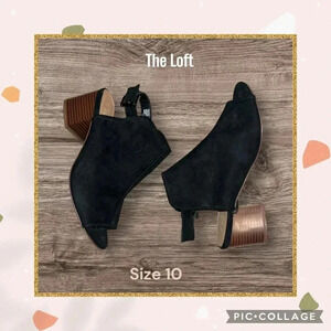 The Loft Outlet Open Toe Black Boots~Size 10